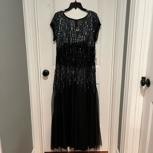 **New with Tags** Beaded Mesh Ombré A Line  Evening Gown